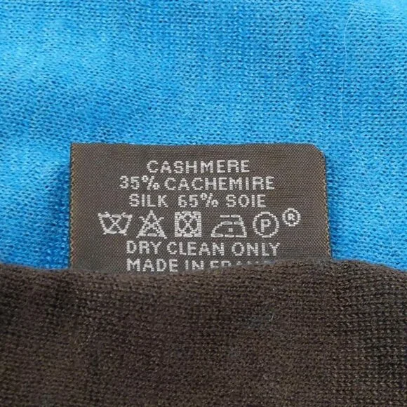 Hermes Stole Silk Cashmere Brown Blue - Picture 3 of 5